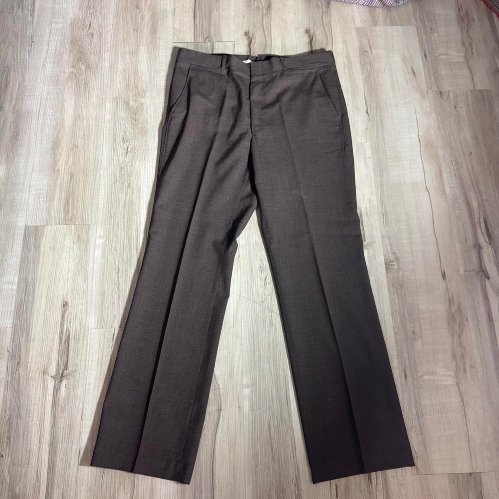Vintage LL Bean Brown Wool Slacks Whippet Worsted Trousers 36x30 Made in USA